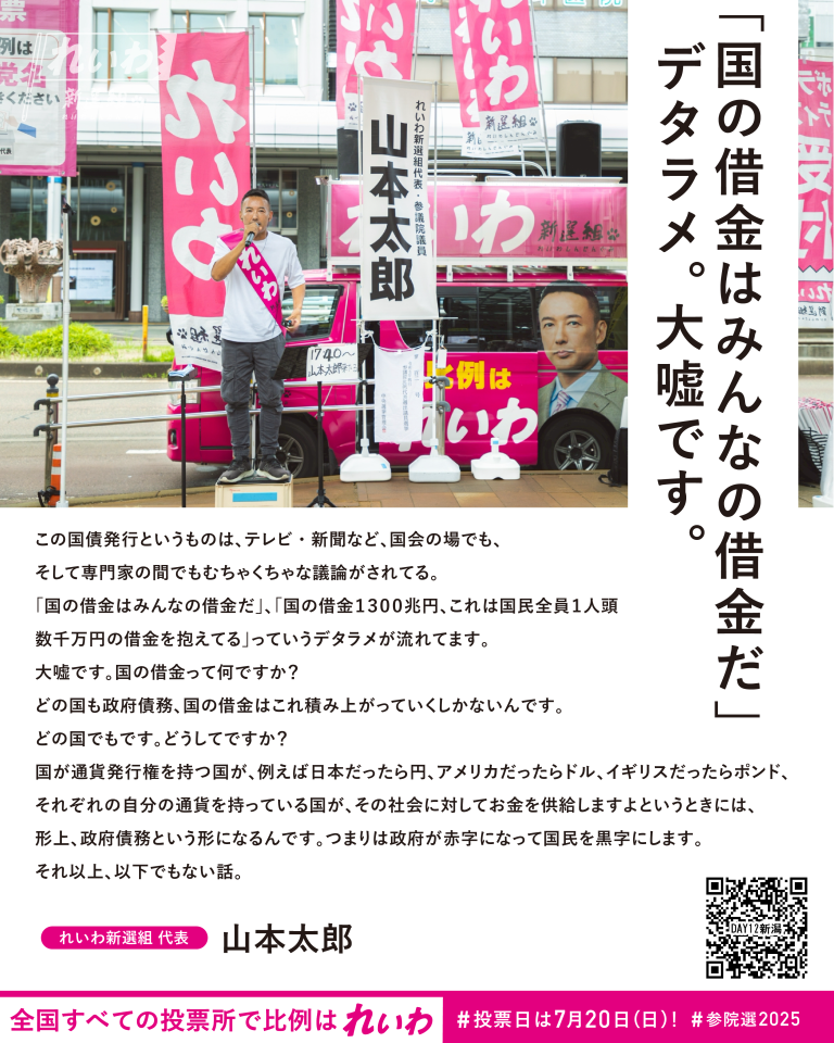 「国の借金はみんなの借金だ」デタラメ。大嘘です。