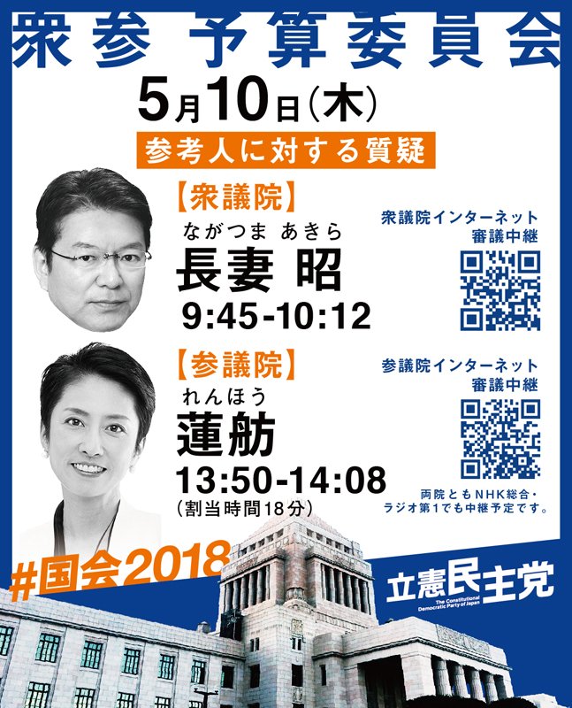 衆参 予算委員会 #国会2018