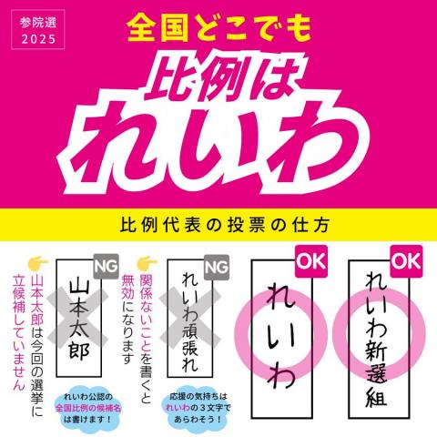 全国どこでも、比例は「れいわ」