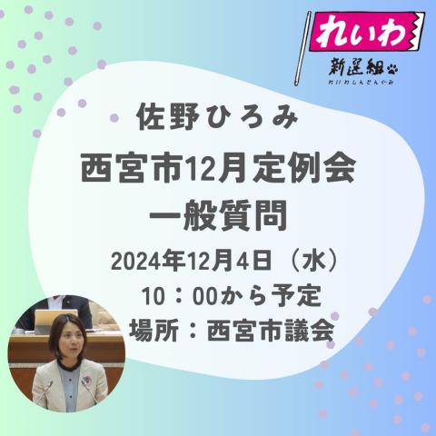 佐野ひろみ 西宮市 一般質問